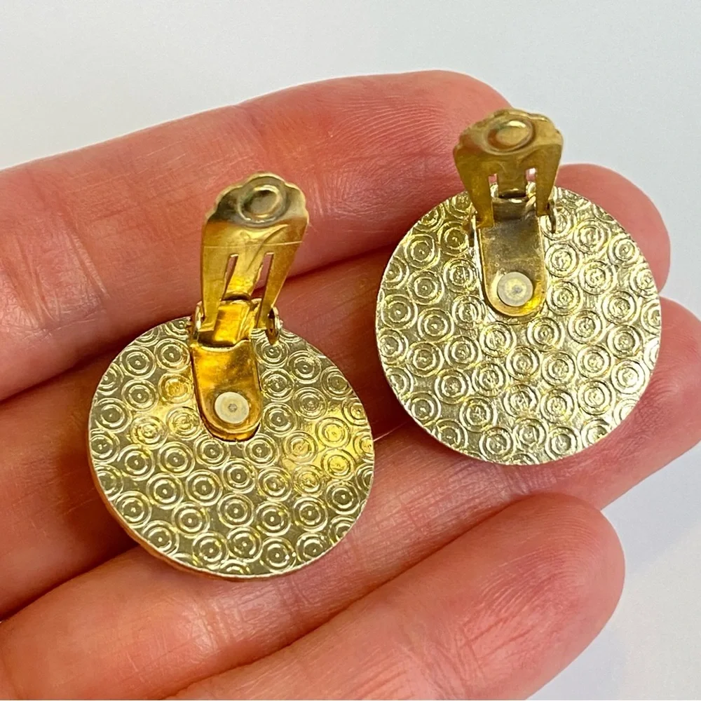 Vintage Monet Trifari Hong‎ Kong Clip On Earrings Lot of Three